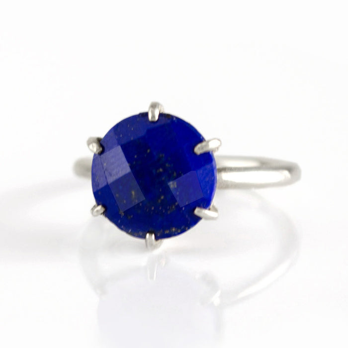 Lapis Lazuli Round Prong Set Ring : September Birthstone
