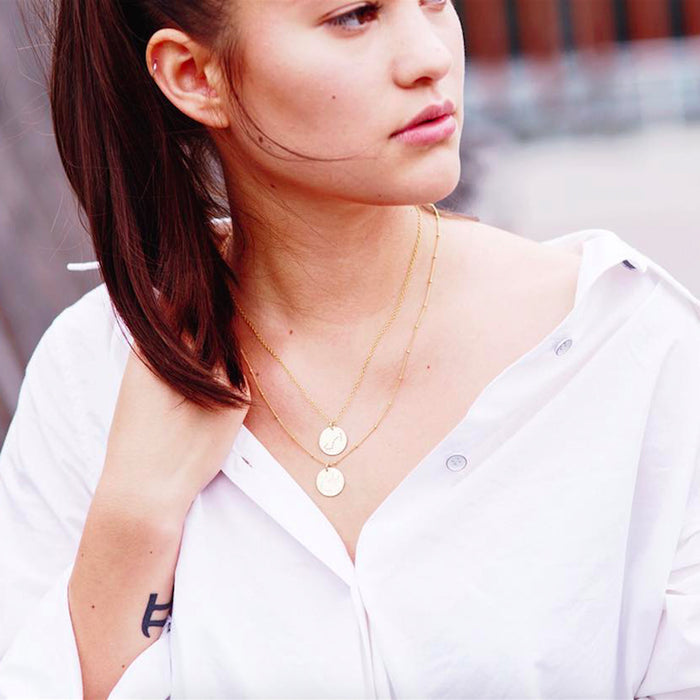 Libra Constellation Necklace with Monogram Engraving on Back