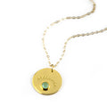 March Engraved Disk Pendant Necklace