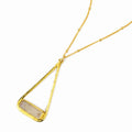 Moonstone Adira Bar Triangle Pendant Necklace, Sterling Silver or Gold Vermeil, Modern Boho Chic Frame Pendant Necklace for Women, June Birthstone