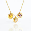 Mother's Necklace with Kids Names and Birthstones
