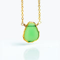 Natural Chrysoprase Slice Necklace with Organic Profile