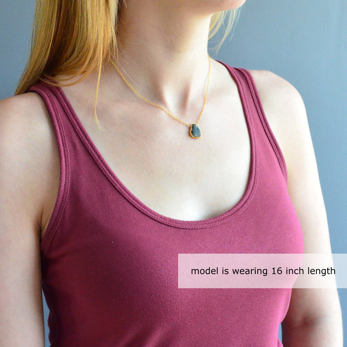 Natural Labradorite Slice Necklace with Organic Profile