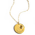 November Engraved Disk Pendant Necklace