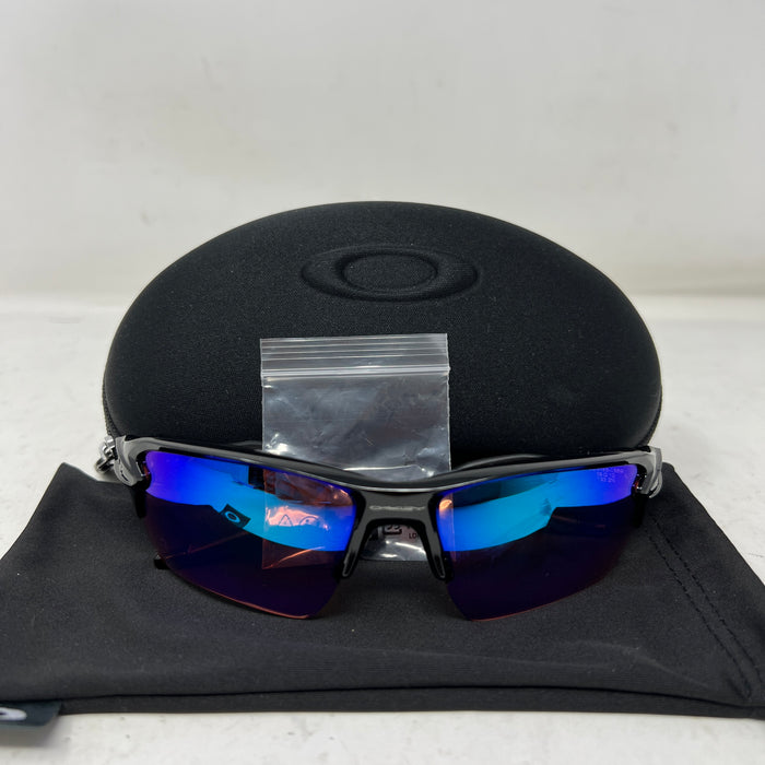 Oakley Flak 2.0 XL sunglasses Black Frame Polarized w/ Blue Lenses