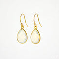 Opalite Small Teardrop Bezel Set Earrings, October Birthstone