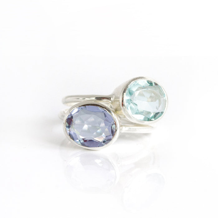 Blue Topaz ring, Oval light blue gemstone, December birthstone, London Blue Topaz Quartz, Bezel set ring, 18k gold vermeil, Sterling silver ring, Light blue Topaz jewelry, Topaz birthday gift, Ring for her