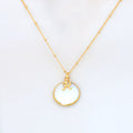 Personalized Coin Pearl bezel station Necklace : June Birthstone