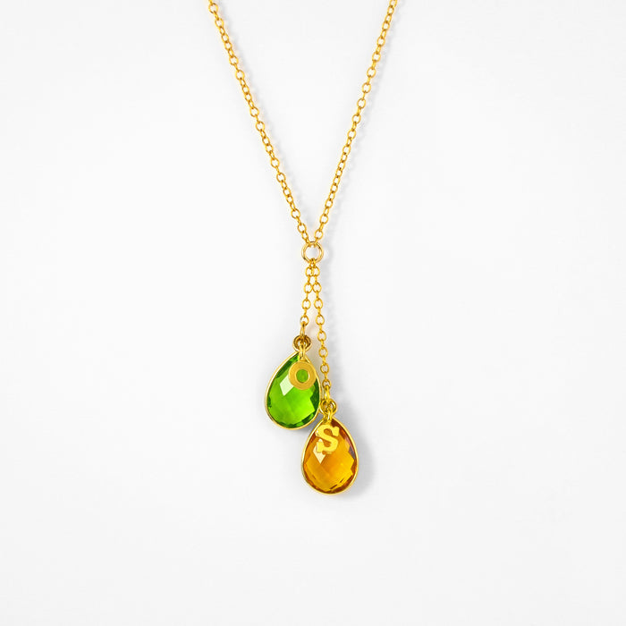 Personalized Lariat Birthstone Necklace