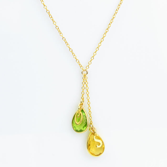Personalized Lariat Birthstone Necklace