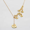 Personalized Mother & baby bird charms necklace