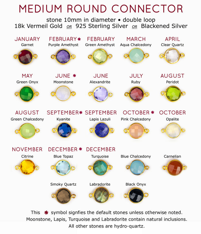 Personalized Round Birthstone & Initial Long Station Statement Necklace