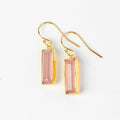 Pink Chalcedony Bar Earrings, October Birthstone : Adira Series