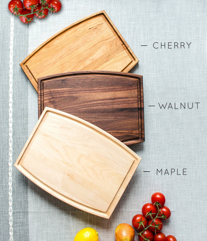 cutting board, wood options, maple walnut cherry wood