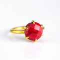 Ruby Round Prong Set Ring - July Birthstone