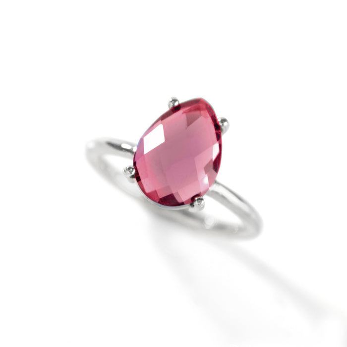 Ruby Teardrop Prong Set Ring • July Birthstone
