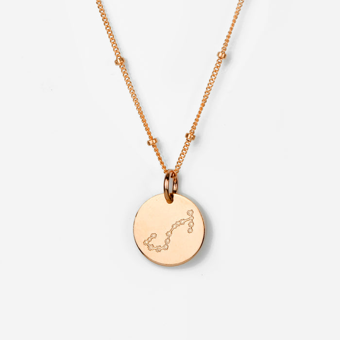 Scorpio Constellation Necklace with Monogram Engraving on Back
