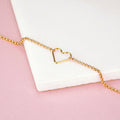Simple Open Heart Chain Bracelet