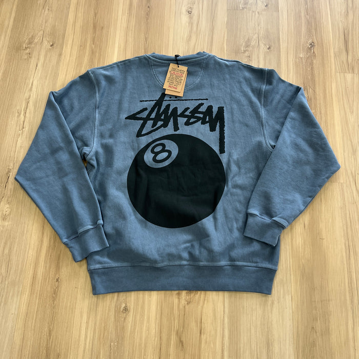 Stussy 8 Ball Crew Pigment Dyed Navy