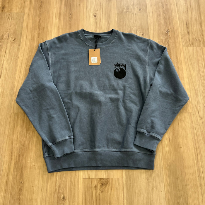 Stussy 8 Ball Crew Pigment Dyed Navy