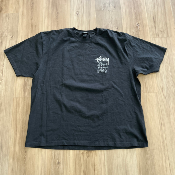 Stussy Any Angle Tee Pigment Dyed 'Faded Black'