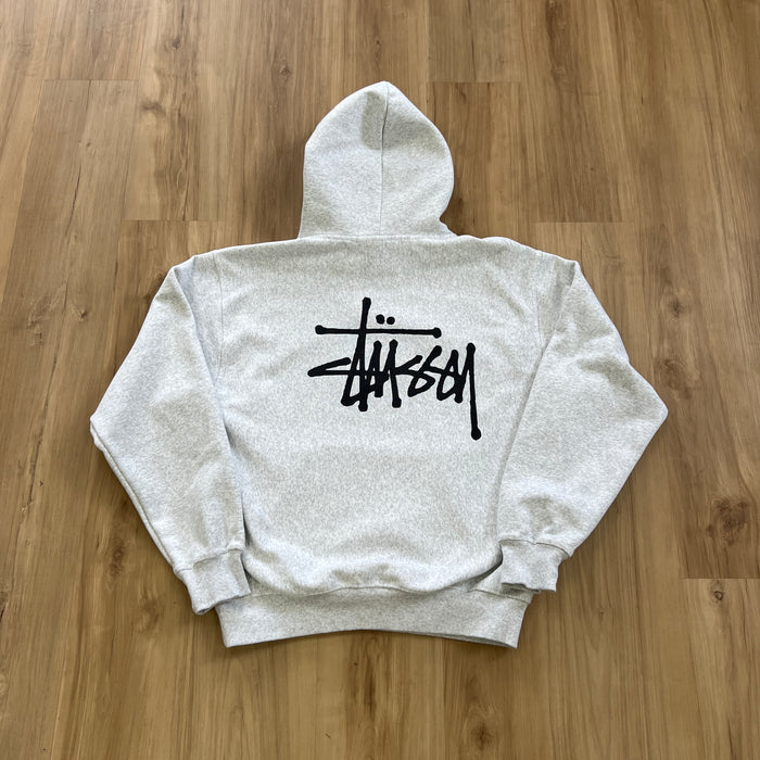 Stüssy Basic Hoodie Ash Heather Grey