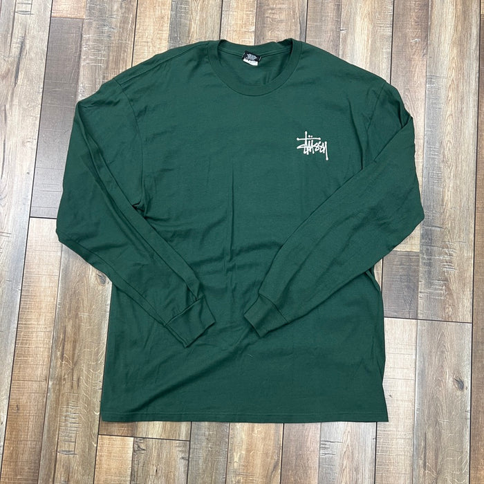 Stussy Basic Long Sleeve Tee Green
