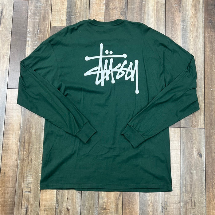 Stussy Basic Long Sleeve Tee Green