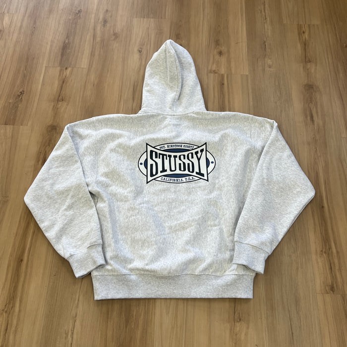 Stüssy Champion Oval Zip Hoodie Ash Heather