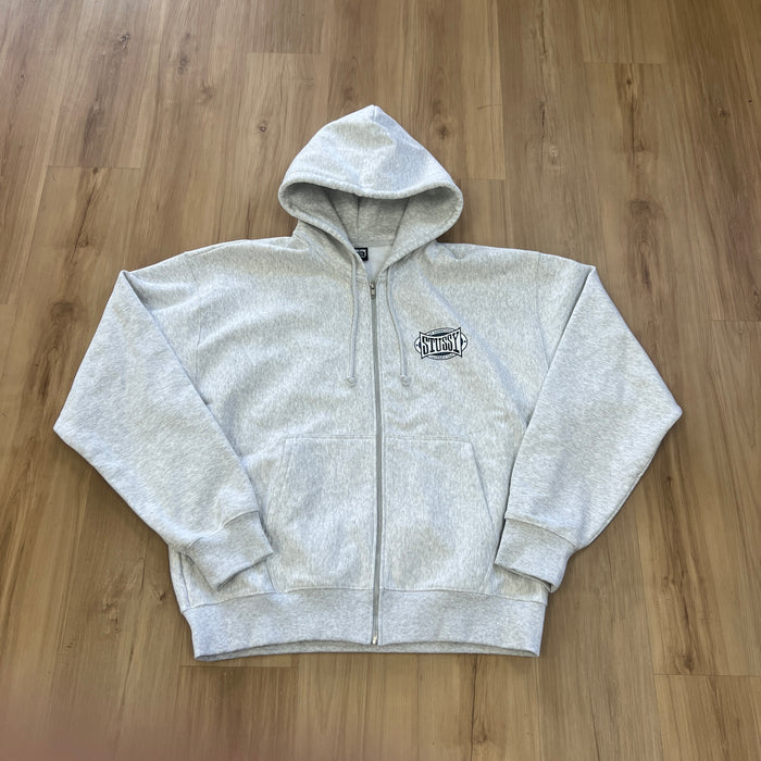 Stüssy Champion Oval Zip Hoodie Ash Heather