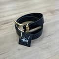 Stussy crocodile embossed leather belt