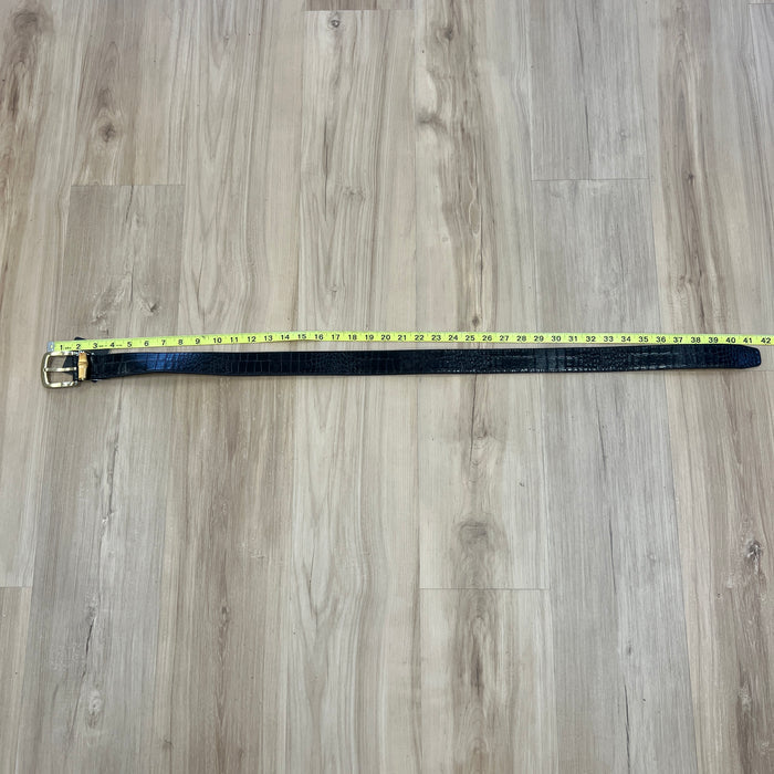 Stussy crocodile embossed leather belt