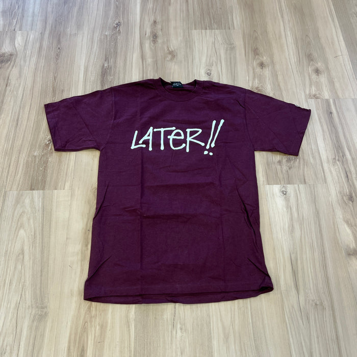 Stüssy "LATER!!" Print Tee Burgundy