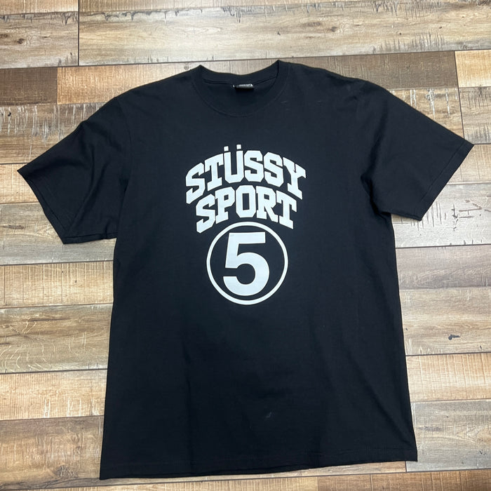 Stussy Sport Logo T Shirt Black