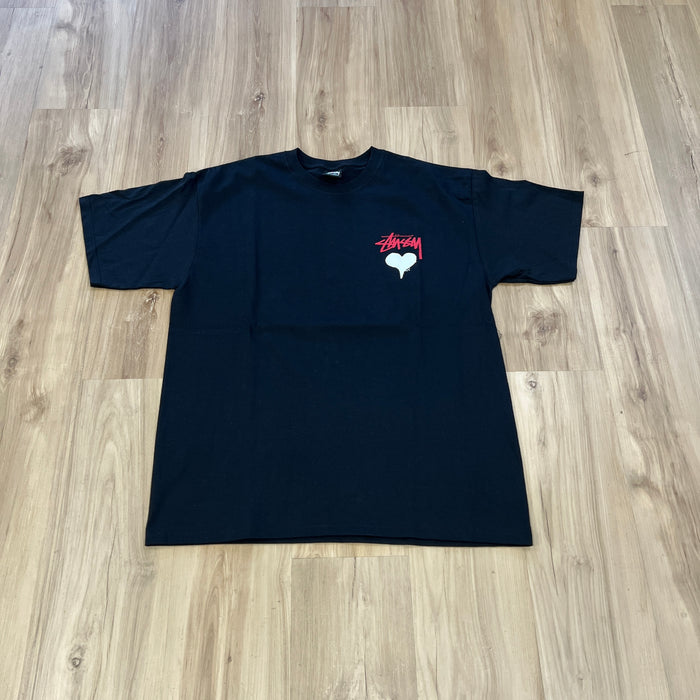 Stussy Stock Heart Tee Black