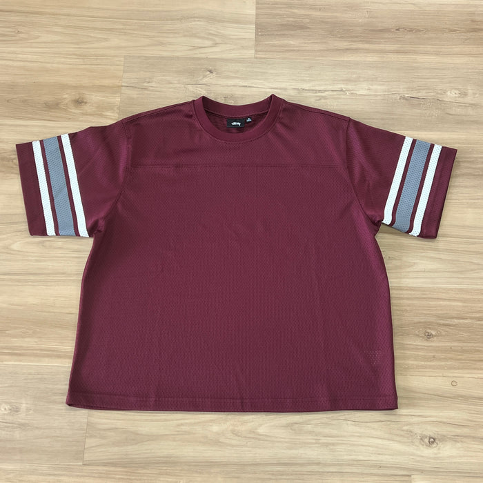 Stussy Surfman Mesh Football Jersey Burgundy