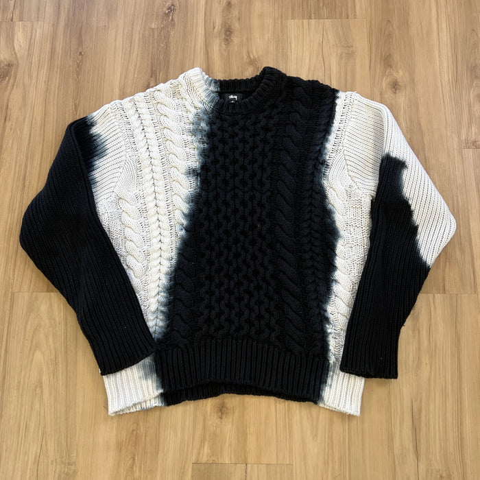 Stussy Tie Dye Fisherman Sweater 'Black'