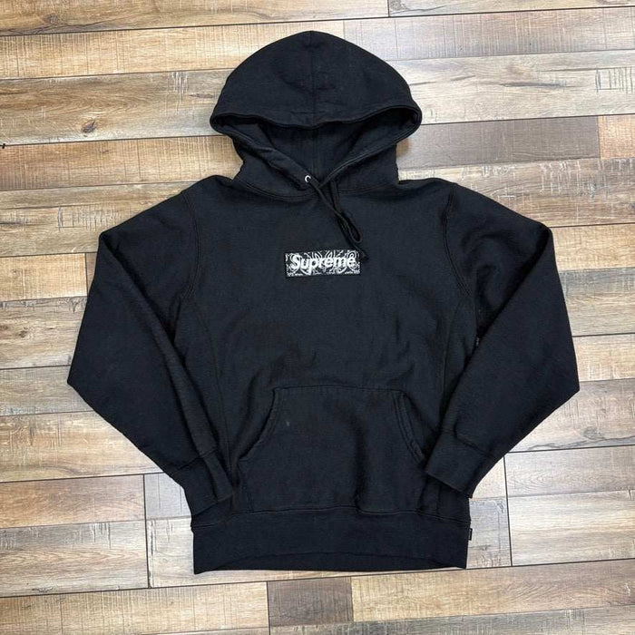 Supreme Bandana box logo black hooded sweatshirt preowned