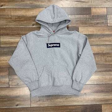 Supreme Box Logo Heather Grey Hooded Sweatshirt preowned