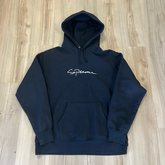 Supreme Classic Script Hooded Sweatshirt Black