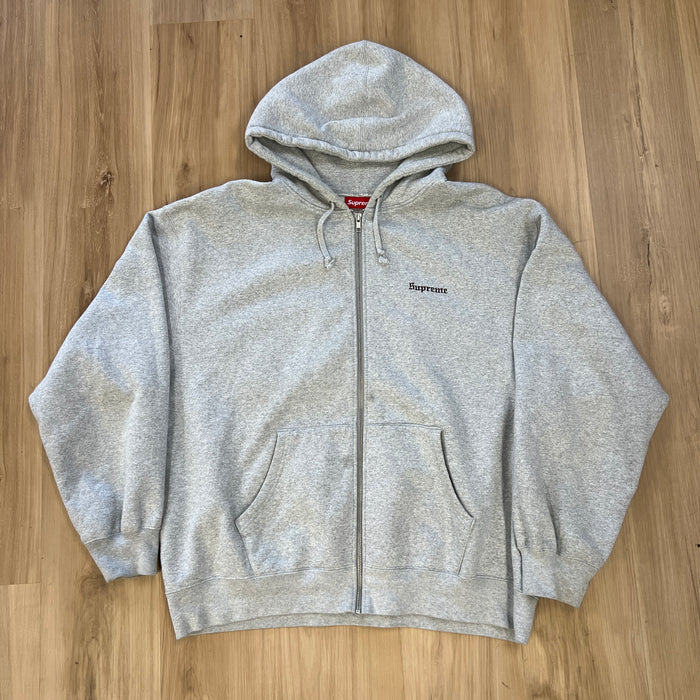 Supreme Crest Zip Up Hooded Sweatshirt Grey