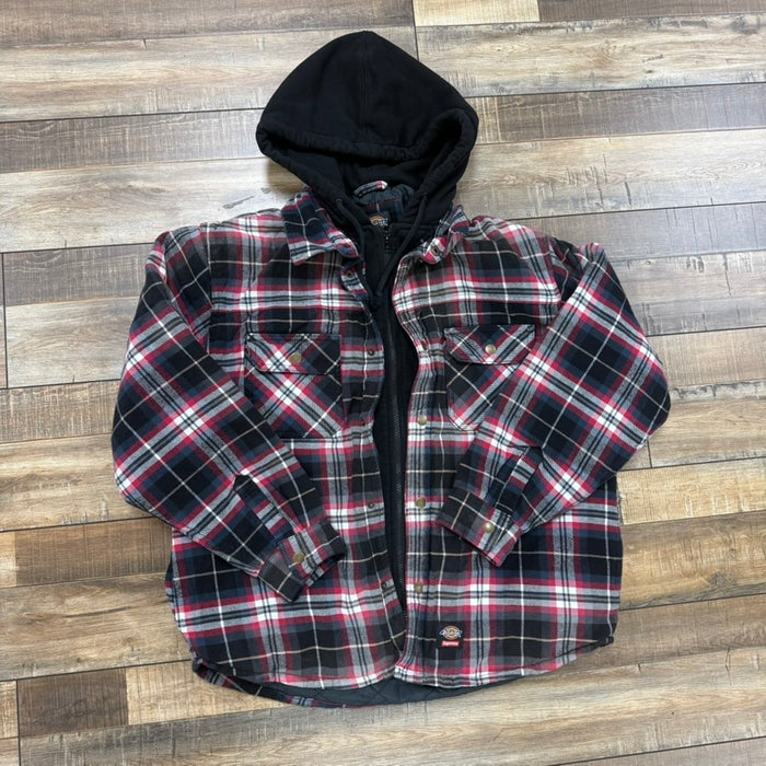 Supreme Dickies Lined Zip Up Hooded Flannel Shirt Black