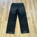 Supreme Distressed Loose Fit Selvedge Jeans Washed Black