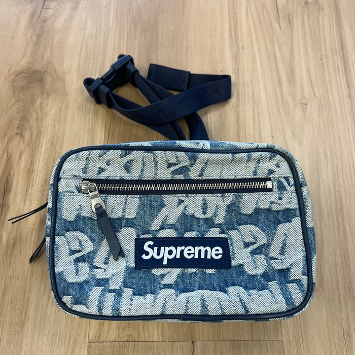 Supreme Fat Tip Jacquard Denim Waist Bag Blue