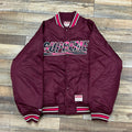 Supreme Mitchell & Ness Camo Logo Varsity Jacket Burgundy