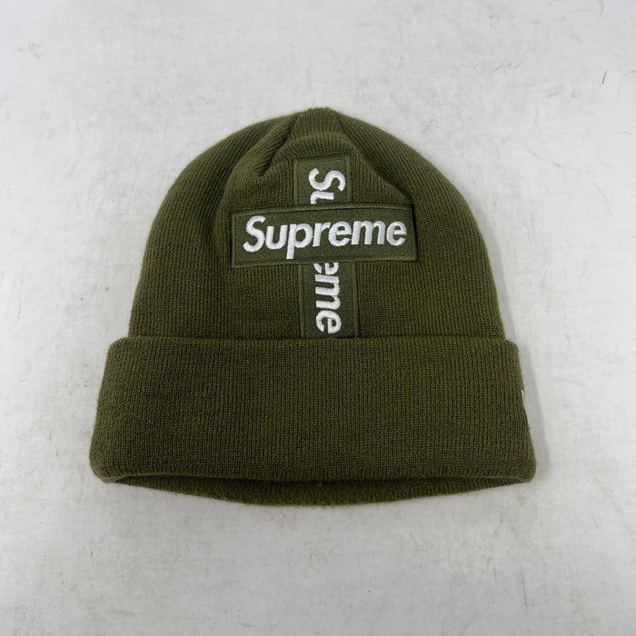 Supreme New Era Cross Box Logo Beanie Green