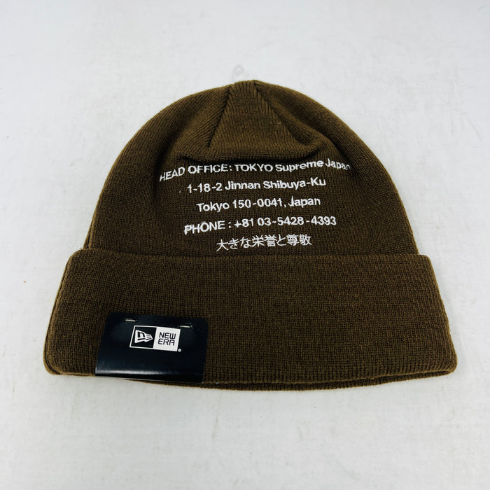 Supreme New Era HQ Beanie Brown