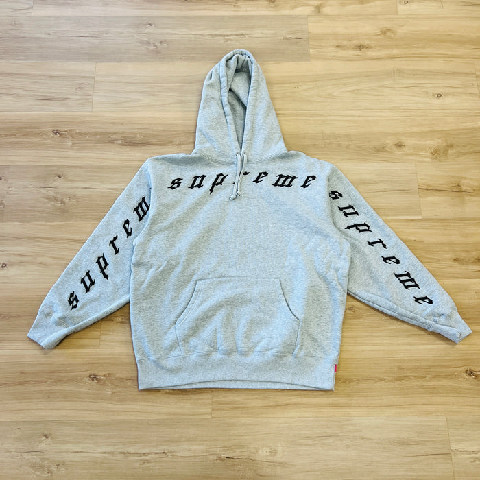 Supreme Raised Embroidery Hooded Sweatshirt Heather Grey