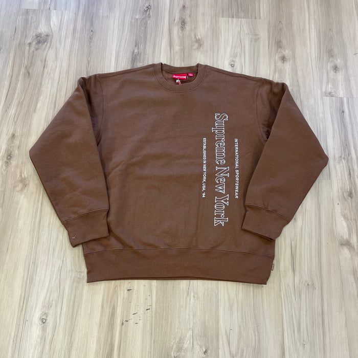 Supreme Side Logo Crewneck Brown