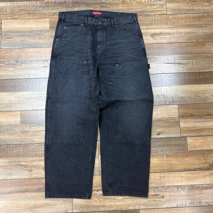 Supreme Worn Double Knee Painter Pant Black